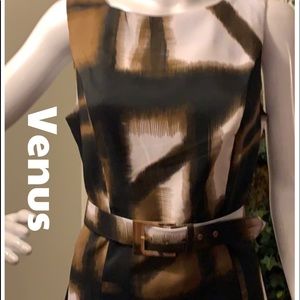 Venus Geometric Print with Belt Dress